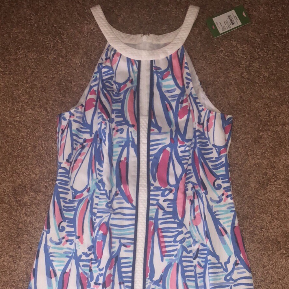 Red right return shift dress
